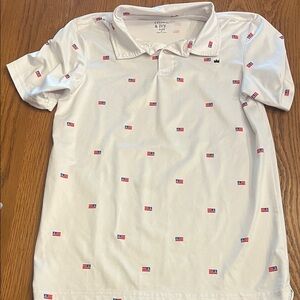 Crown & Ivy Kids Polo with Flag Pattern